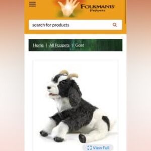Folkmanis Goat hand puppet stuffed animal